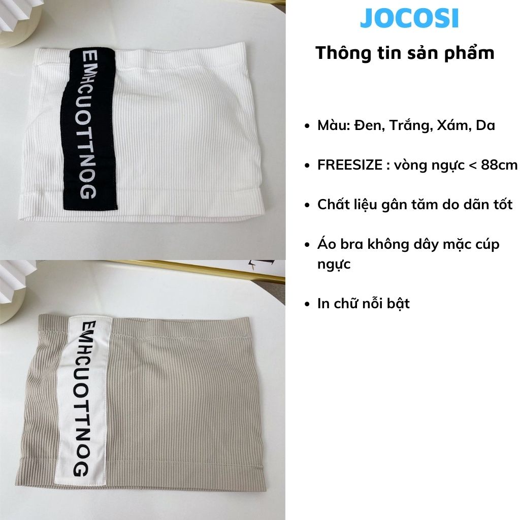 Áo bra nữ không dây đẹp, áo ống cúp ngực croptop quyến rủ JOCOSI 1998 | BigBuy360 - bigbuy360.vn
