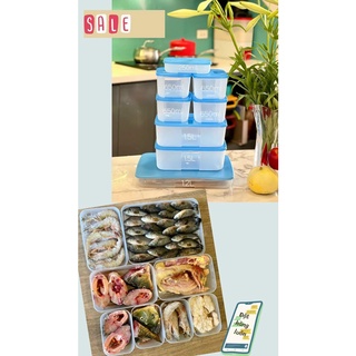 set 8 hộp trữ đông tupperware