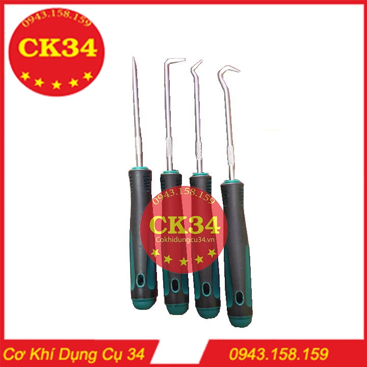 Bộ móc nạy phớt kéo lò xo, móc Gioăng, phanh phe 4 PC