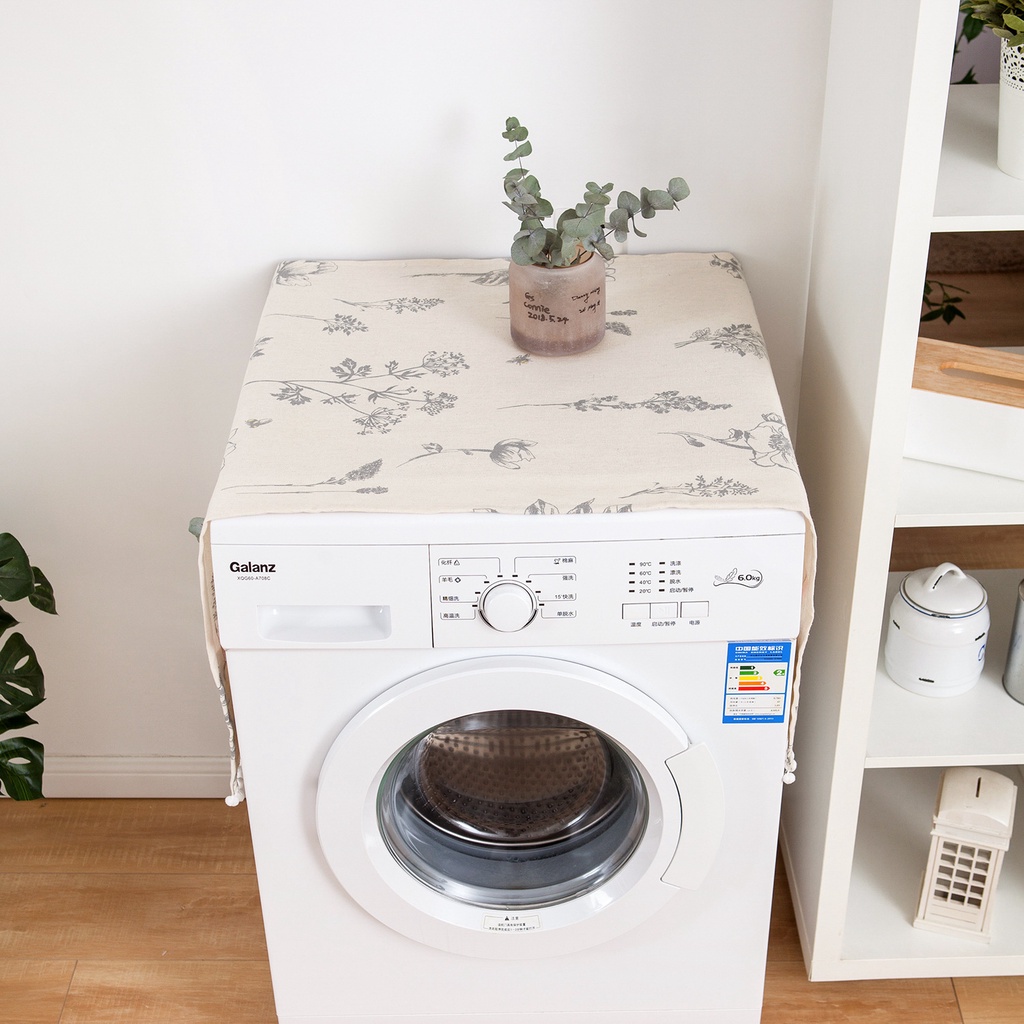 Tấm phủ chống bụi kích thước 70x170cm họa tiết hoa cho máy giặt/ tủ lạnh