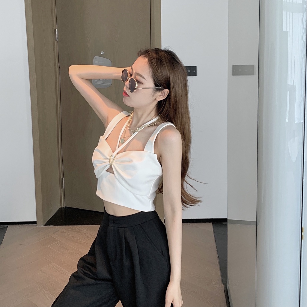 Áo croptop ZHELIHANGFEI thiết kế dây phong cách gợi cảm