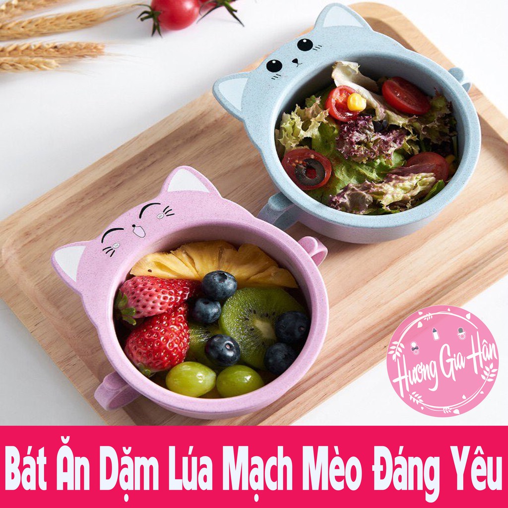 🎁FREESHIP🎁 Bát Ăn Dặm Lúa Mạch Mèo Ngộ Ngĩnh Siêu Đáng Yêu - goodbaby, luvamo, hanhdecal, shop mẹ xôi