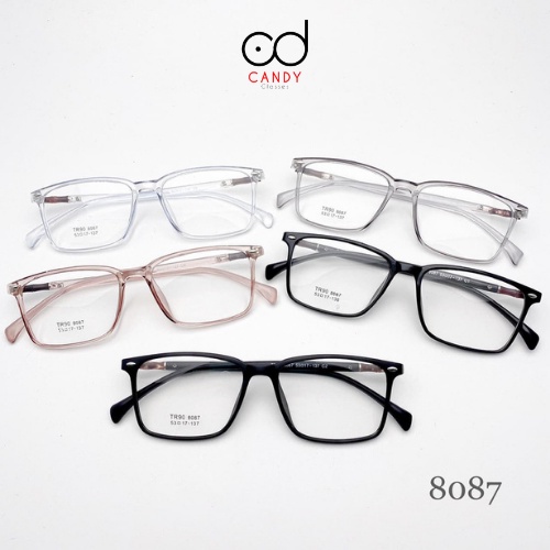 Gọng kính cận vuông nhựa dẻo nam nữ 8087 - Tiệm kính Candy