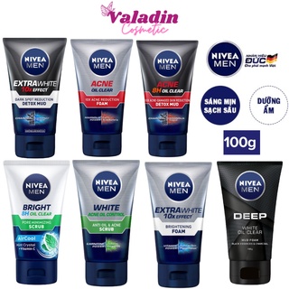 Sữa rửa mặt nam nivea men sửa rửa mặt nam giới srm nivea men bright 8h/extra white/detox mud 100g