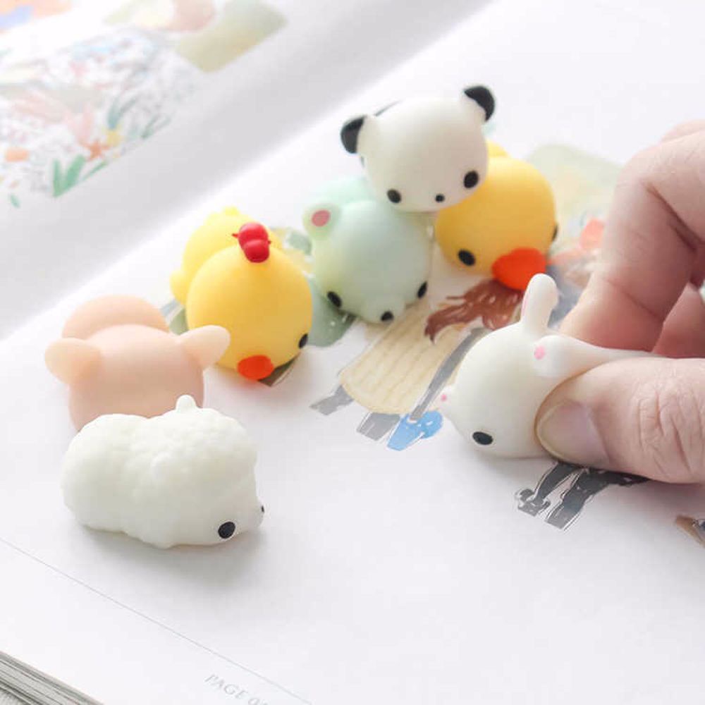 Set 10 đồ chơi mochi mini mềm giảm căng thẳng trang trí bàn làm việc dễ thương