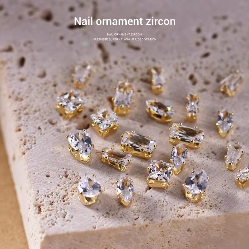 Set charm đá Zircon cao cấp trang trí móng, chuyên dùng làm nail (20 viên/set)