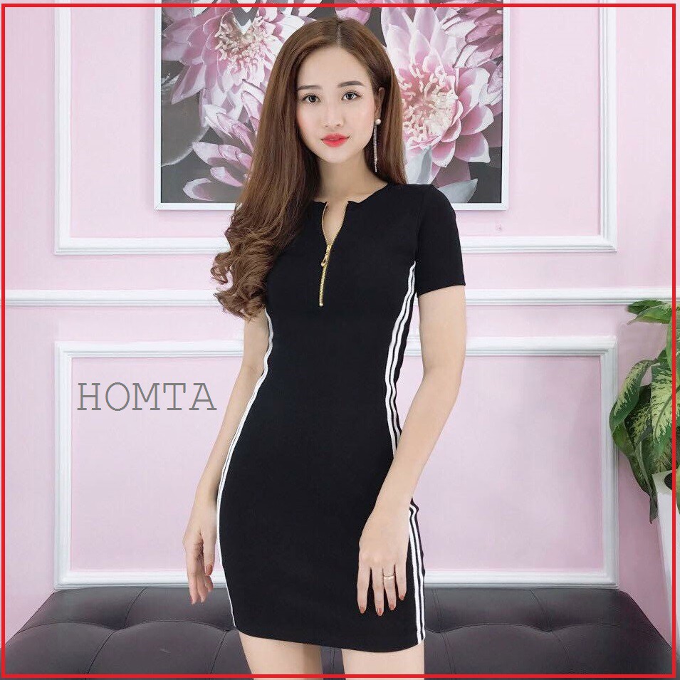 ĐẦM ÔM BODY DÂY KÉO THUN GÂN CHUẨN VNXK