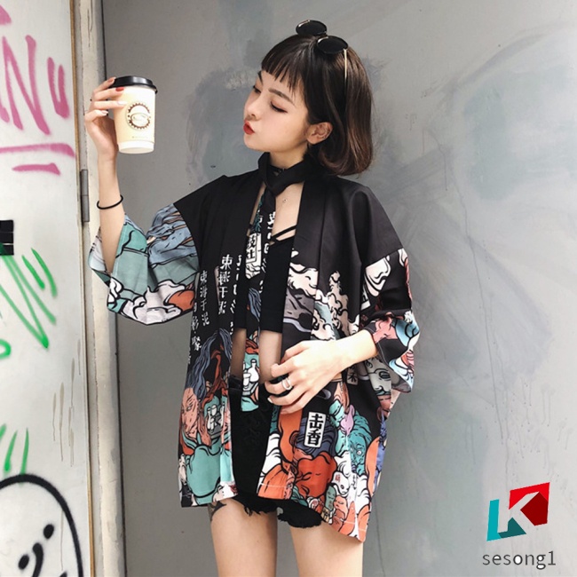Se Áo Sơ Mi Kiểu Kimono Tay Rộng Phong Cách Vintage Trung Hoa Thời Trang Cho Nam Và Nữ