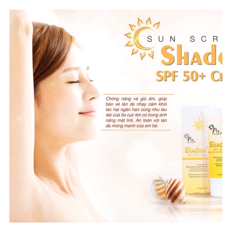 Kem chống nắng FIXDERMA SHADOW Gel Spf 30 - Cream Spf 50 - Silicone Matte Spf 50