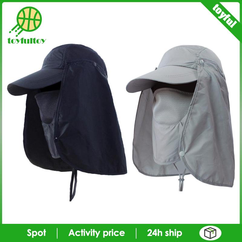 Mũ Lưỡi Trai Có Tấm Che Phủ Cổ Chống Nắng Màu Xanh Dương Đậm Dùng Khi Câu Cá Ngoài Trời