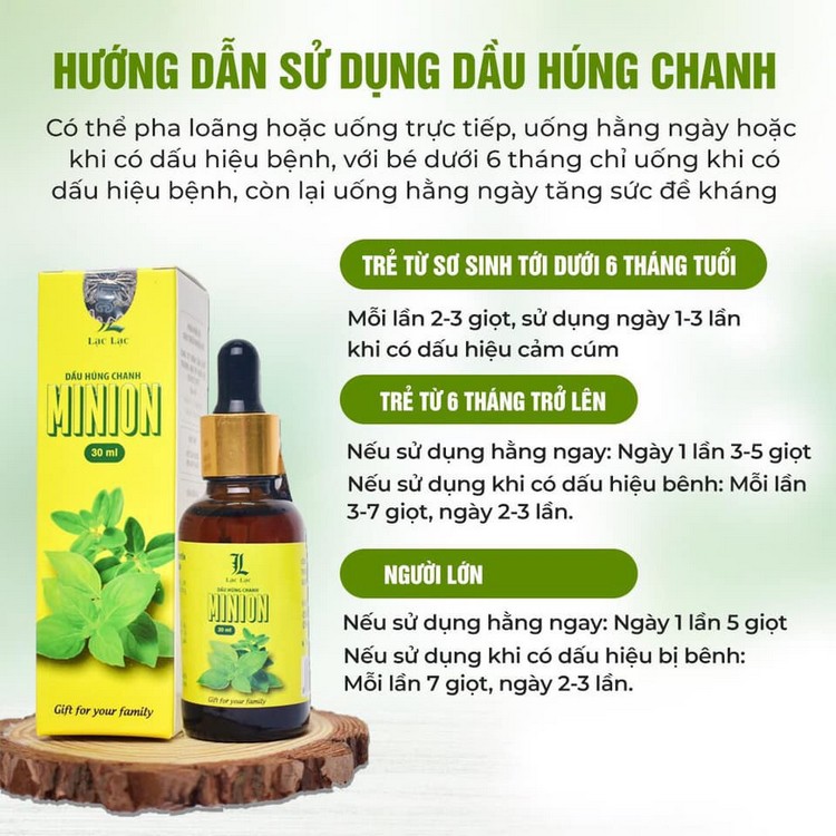 dầu húng chanh minion 30ml