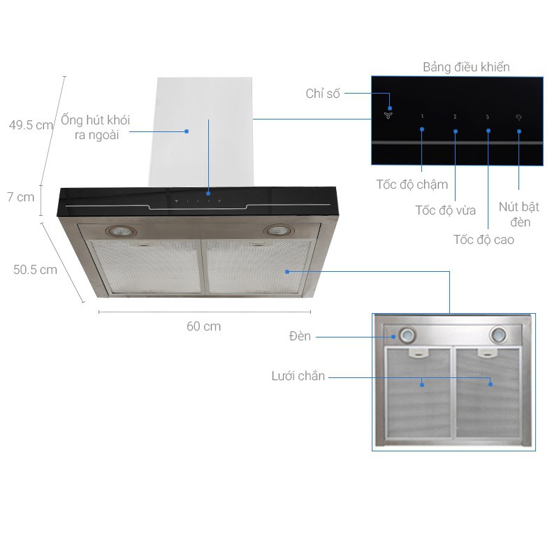 Máy hút mùi ống Electrolux EFC735SAR