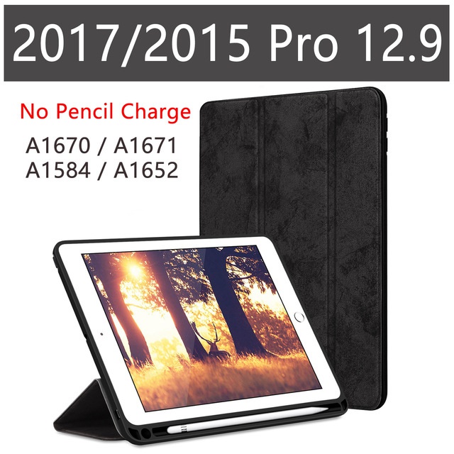 Ốp Máy Tính Bảng Bằng TPU Và Da PU Mềm Kèm Ngăn Đựng Bút Cho iPad Pro 12.9 2018 2017 2015 Premium iPad Pro 12.9 2018