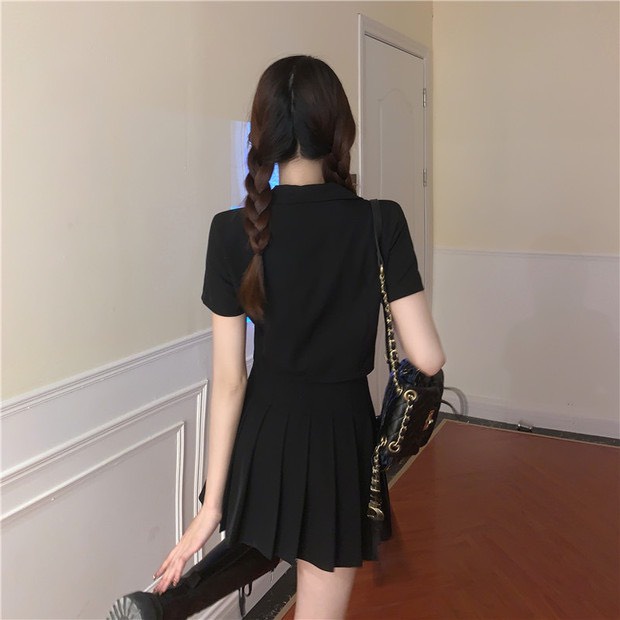 Set áo croptop kèm chân váy xếp ly HB thiết kế năng động thể thao S066 | BigBuy360 - bigbuy360.vn