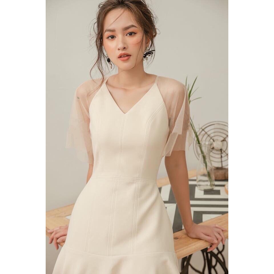 Đầm dự tiệc đuôi cá phối lưới sang trọng | BigBuy360 - bigbuy360.vn