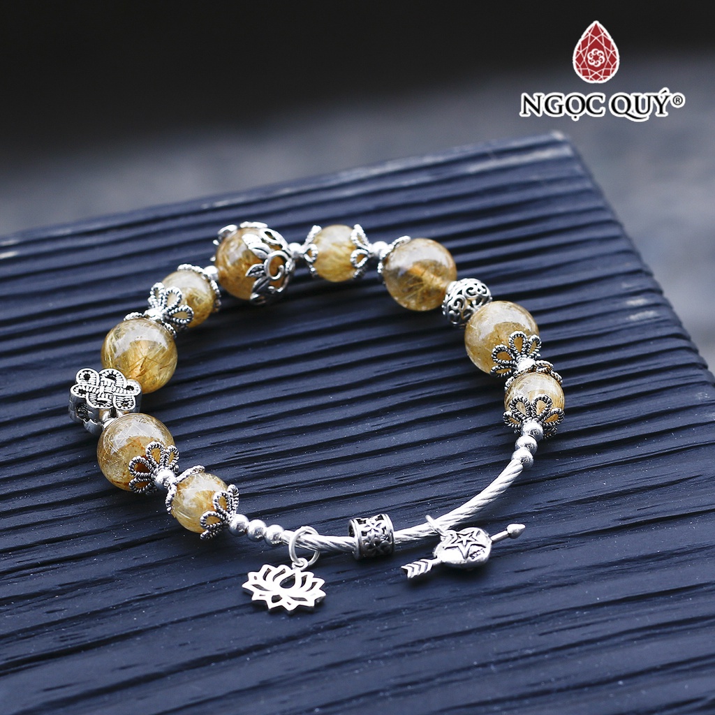 Vòng TA tóc vàng phối charm bạc - Ngọc Quý