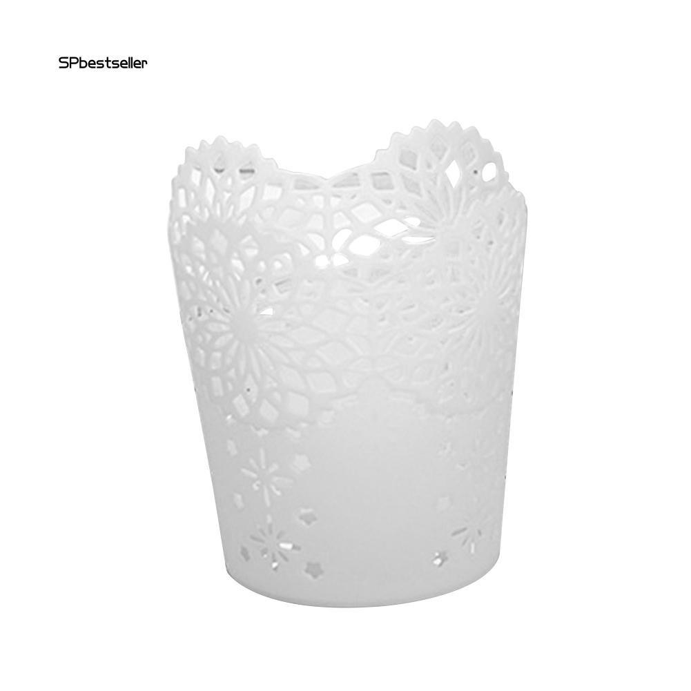 Lọ đựng bút chạm khắc hình hoa rỗng để bàn tiện dụng