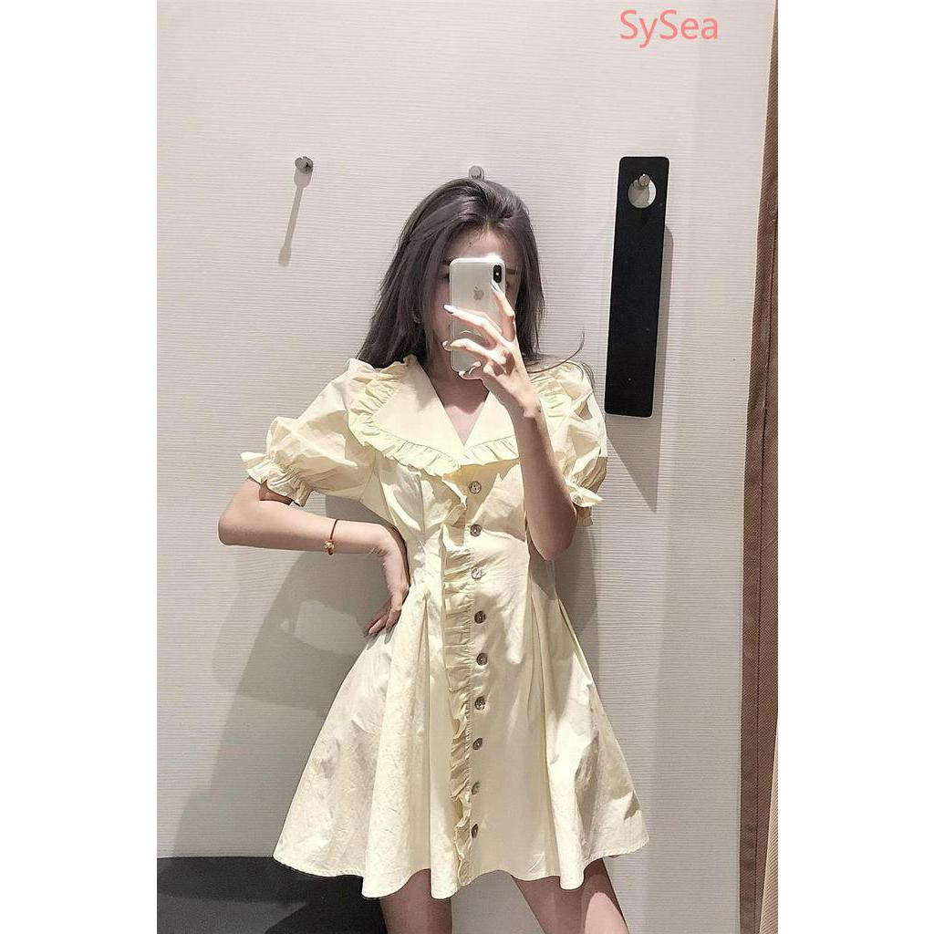 Đầm Lửng Ngắn Tay Thời Trang Mùa Hè Cho Nữ