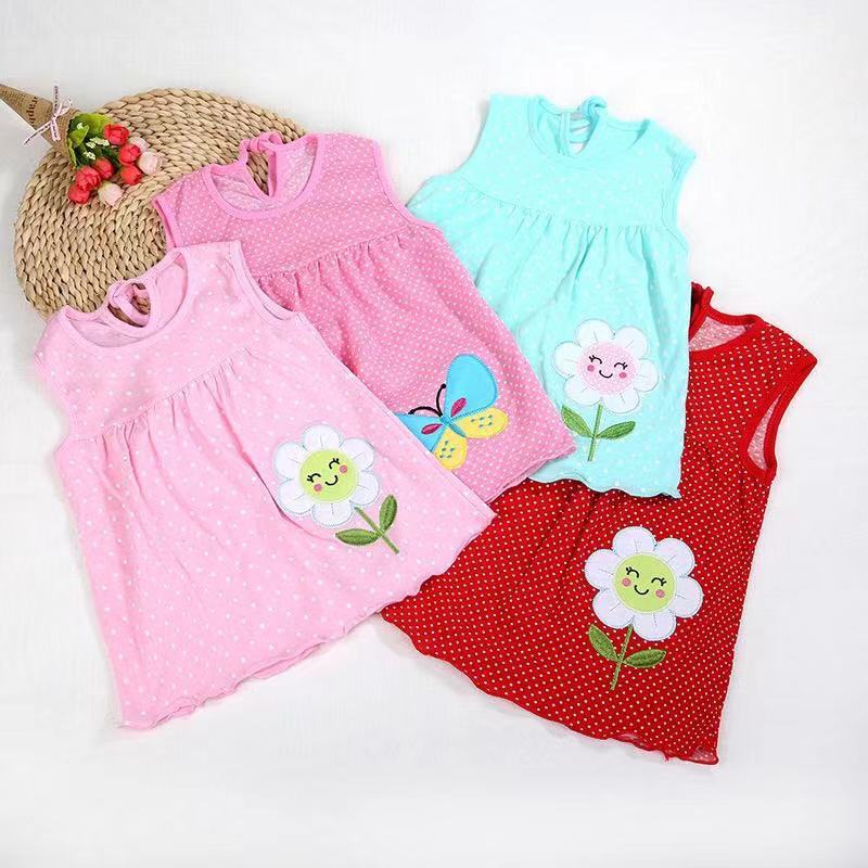 Đầm Cotton Màu Kẹo Dễ Thương Thời Trang Cho Bé Gái