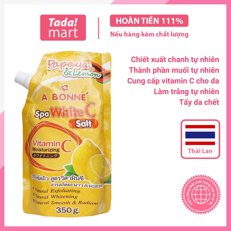 Muối Tăm Sữa Bò A bonne - Tẩy Tế Bào Chết Body Và Da Mặt Thái Lan Hương Vitamin C 350g