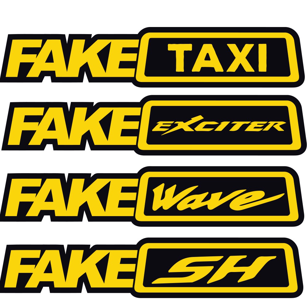 Bộ 12 Tem Fake Taxi Dán Xe Máy Ohlins Liqui Moly HRC Umaracing Monster Tem Mắt - Decal Dán Xe Máy
