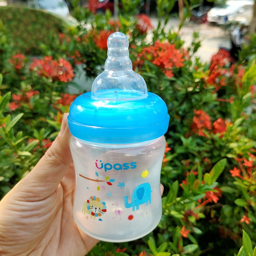 Núm ty cổ hẹp/cổ thường/ cổ rộng Upass sản xuất Thái Lan siêu mềm có van chống sặc, size S/M/L