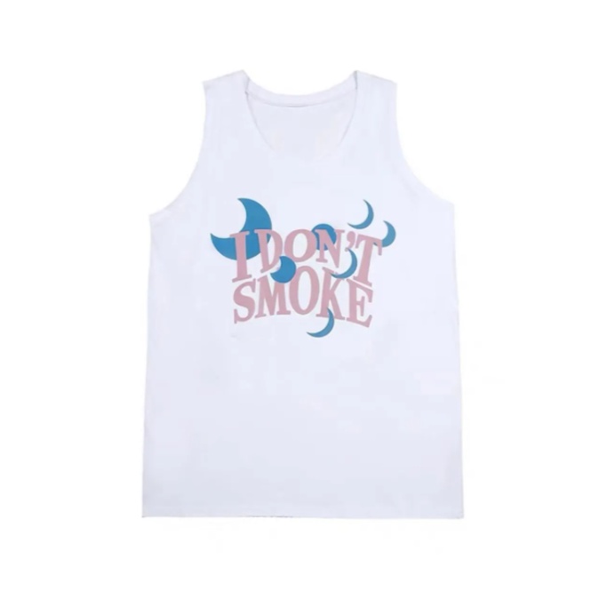 Áo thun cotton không tay màu trắng phong cách Hàn Quốc cho nữ