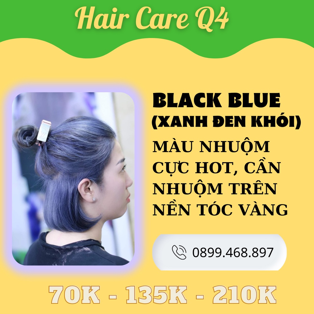 Thuốc nhuộm tóc xanh đen than chì, thuốc nhuộm tóc màu xanh đen, màu xanh đen khói, màu xanh tối - Hair Care Q4