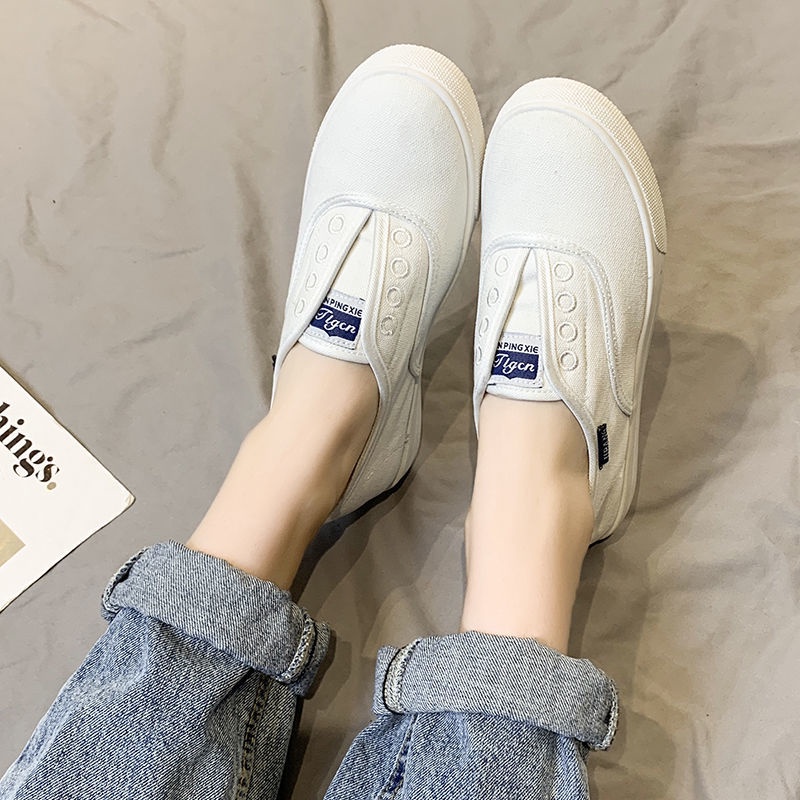 Giày Lười Canvas Thoáng Khí Thời Trang Cho Nữ