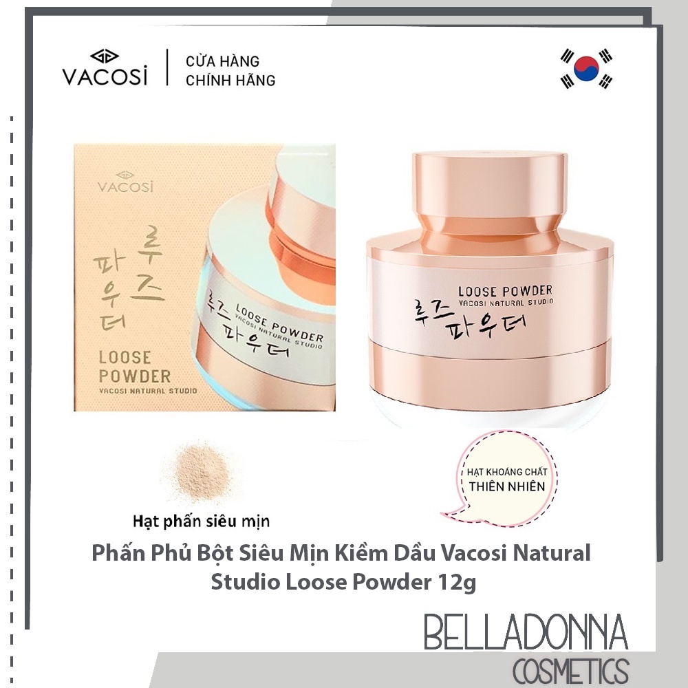 [HÀNG CHÍNH HÃNG] Phấn Phủ Bột Siêu Mịn Kiềm Dầu Vacosi Natural Studio Loose Powder 12g | BigBuy360 - bigbuy360.vn