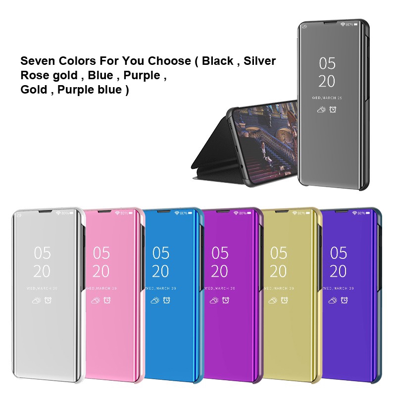 Bao da điện thoại nắp lật mặt gương nhìn màn hình thông minh cho OPPO A5 2020 A9 2020 Reno 2 2F F11 Pro Realme 3 Pro Realme 3