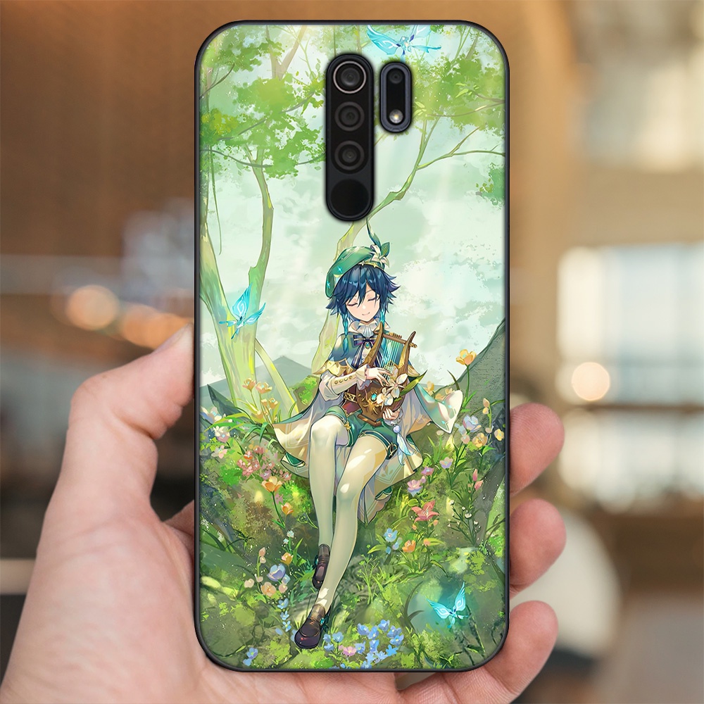 Ốp lưng Xiaomi Redmi 9 viền đen in hình Venti Genshin Impact