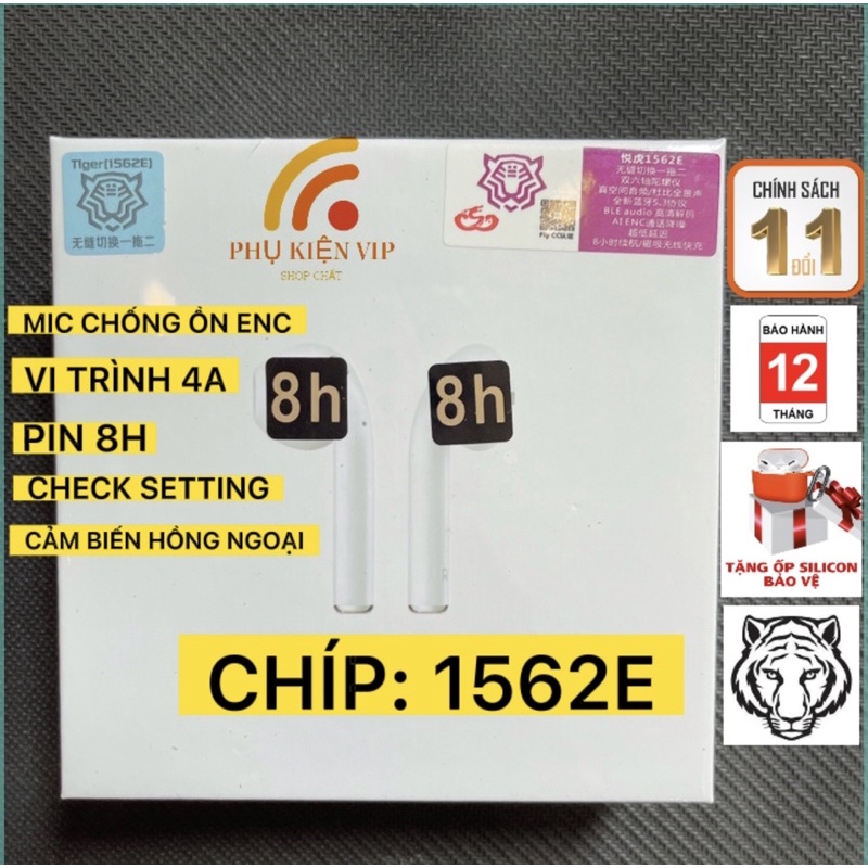 TAI NGHE AP2 BLUTOOTH CHÍP LOUDA 1562E ENC (Bảo Hành 12 Tháng) Cảm biến hồng ngoại/ định vị đổi tên