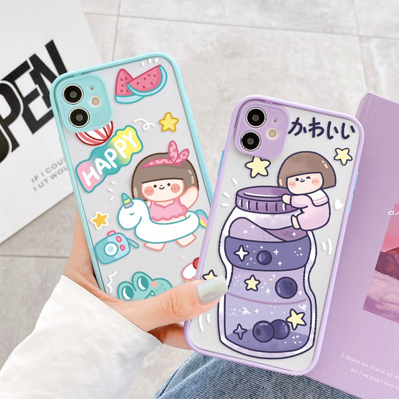 Ốp lưng iphone YuAn Cute nhám viền nổi cong 5/5s/6/6plus/6s/6splus/7/7plus/8/8plus/x/xr/xs/11/12/pro/max/plus/promax | BigBuy360 - bigbuy360.vn