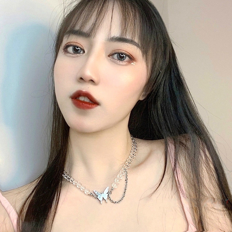 Dây Chuyền Mặt Hình Bướm Đính Ngọc Trai Trong Suốt