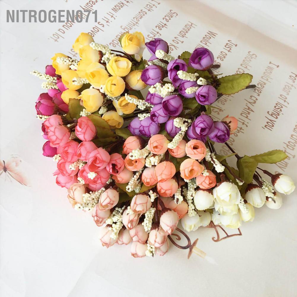 Nitrogen071 Cành hoa hồng giả trang trí tiệc nhà ở