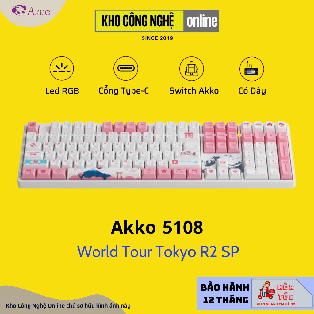Bàn phím cơ AKKO 5108 World Tour Tokyo R2 SP (Hotswap / Foam tiêu âm / AKKO CS Switch)