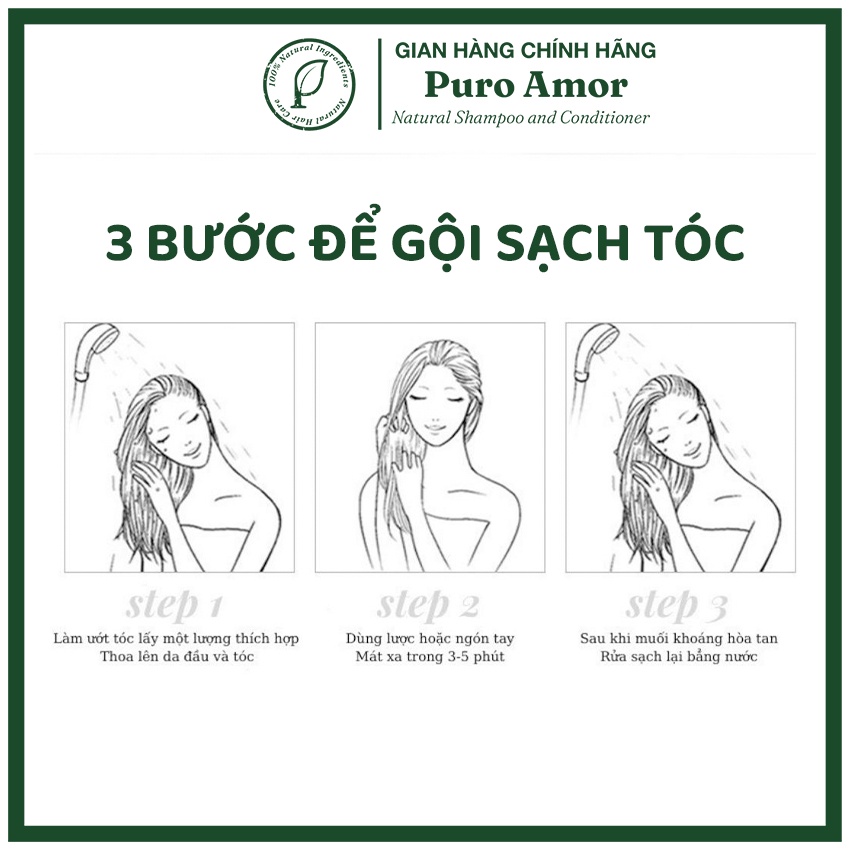 Tẩy tế bào chết da đầu giúp làm sạch da đầu muối tẩy da chết hạn chế gàu hiệu quả PURO AMOR