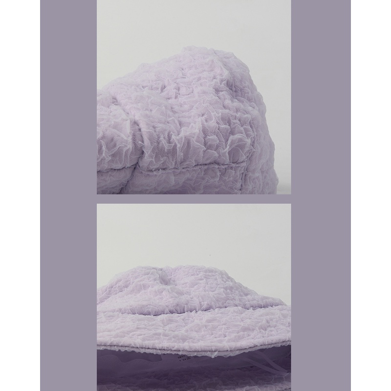 Nón Tai Bèo Chống Nắng Màu Tím Trơn Thời Trang Hàn Quốc Cho Nữ