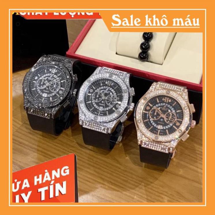 Đồng hồ nam Hublot đính đá dây cao su thơm cao cấp - Dongho.hublot