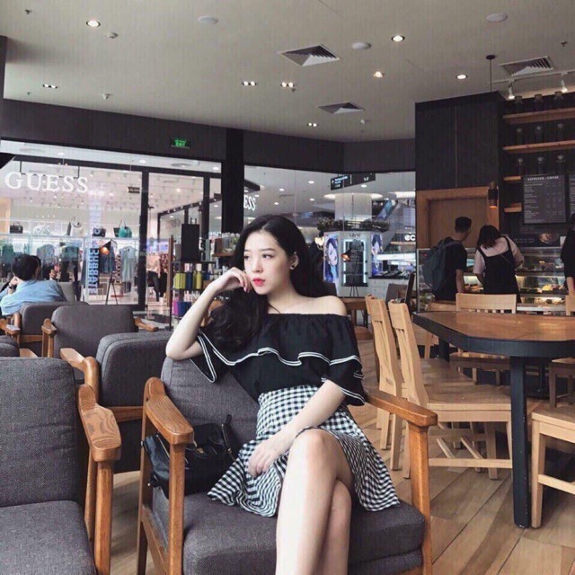 [Bùng nổ] Áo trễ vai viền đi chơi đi biển The Delish