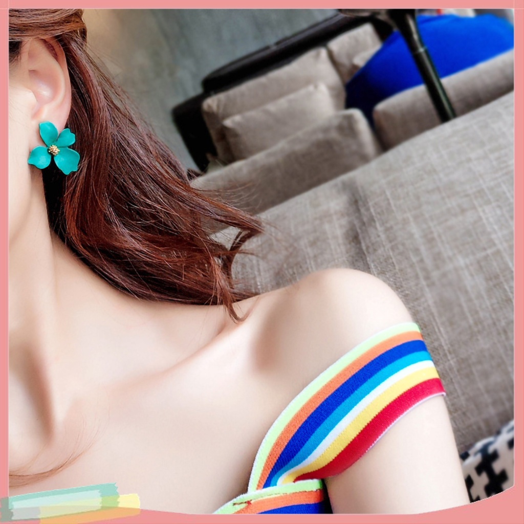 Set 2 Đôi Khuyên Tai HìNh Hoa ĐộC ĐáO ThờI Trang Cho Nữ