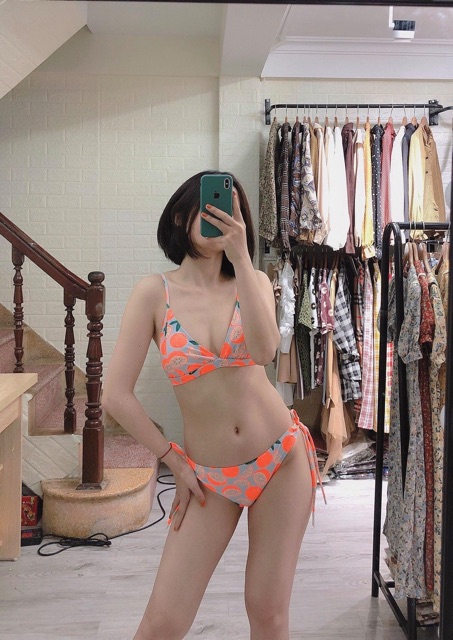 Đồ bơi bikini thun lạnh hình trái cam siêu đẹp
