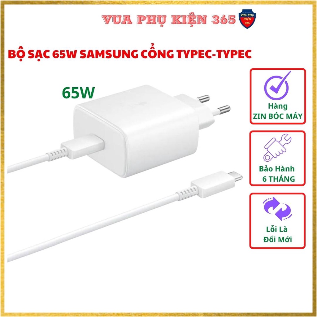 Bộ Sạc Siêu Nhanh 65W Samsung Chính Hãng Cho S21, Đời Mới Nhất 2021, Bảo Hành 12 Tháng