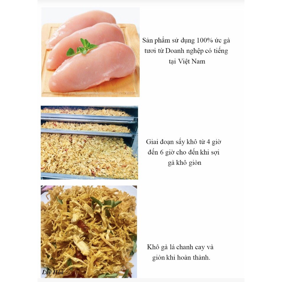 1Kg Khô gà lá chanh Cay giòn Lày Hoà (2 bịch zipper 500g)