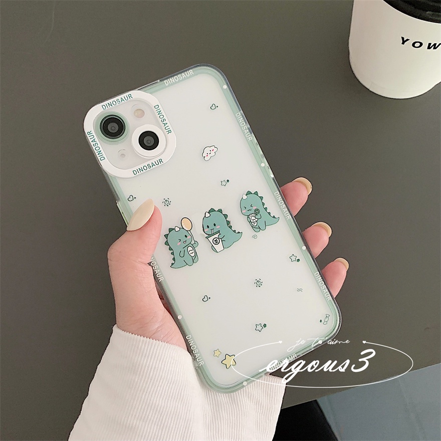Ốp Điện Thoại Mềm Hình Khủng Long Dễ Thương Cho iPhone 13 12 11 Pro Max SE2020 X XR Xs Max 7 8 6 6s Plus