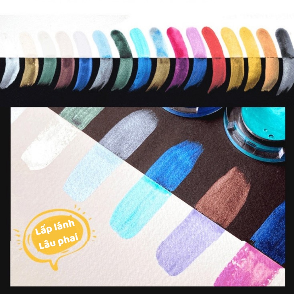 |Order| Màu Nước Martini Solid Watercolor - Pink Dream/Tradition/Pearlescent - 12 Màu