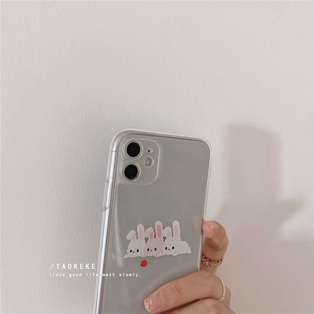 Ốp lưng iphone Ốp Điện Thoại In Hình Ba Thỏ Dễ Thương Cho iphone 14 6 6plus 6s 6s plus 6 7 7plus 8 8plus x xs xs xs max 11 11 pro 11 promax / 12 / 12 / Dinuo case