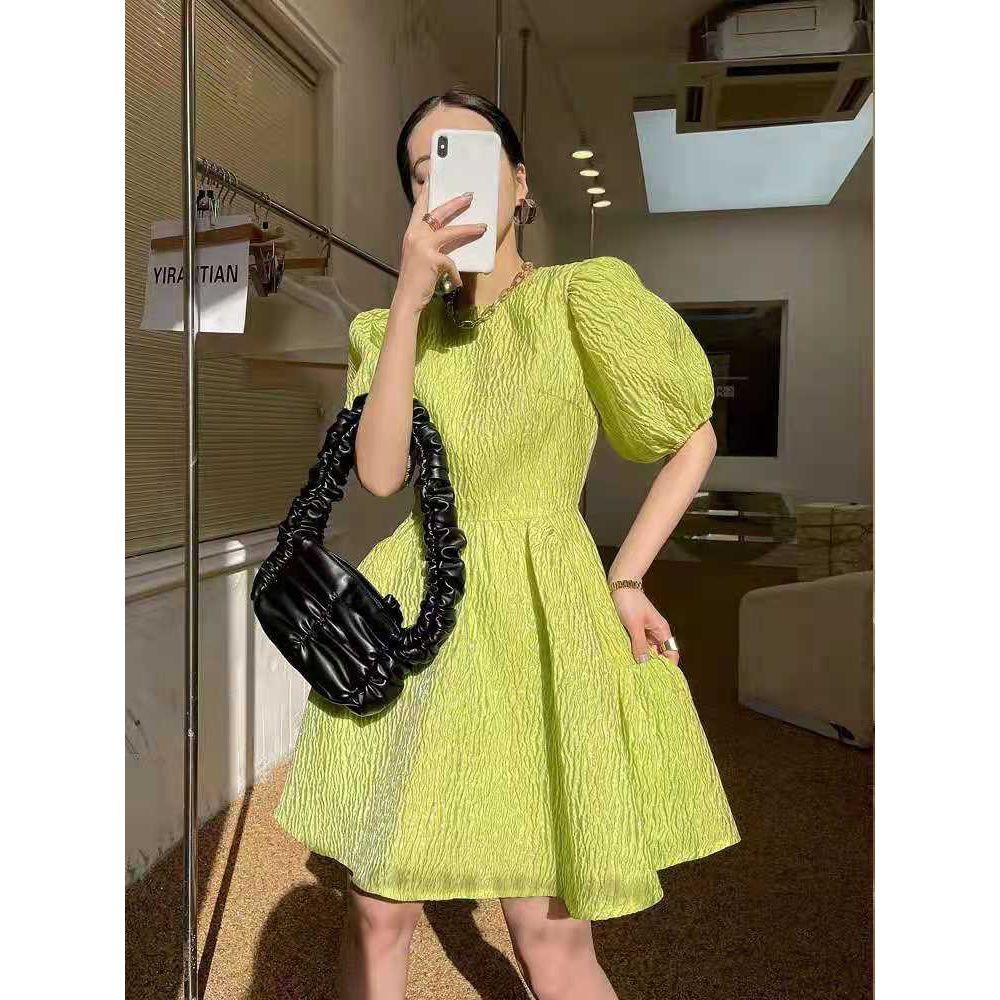 Đầm Ngắn Tay Phồng Dáng Rộng Thời Trang Mùa Hè Hàng Mới Dành Cho Bạn Nữ 2021 | BigBuy360 - bigbuy360.vn