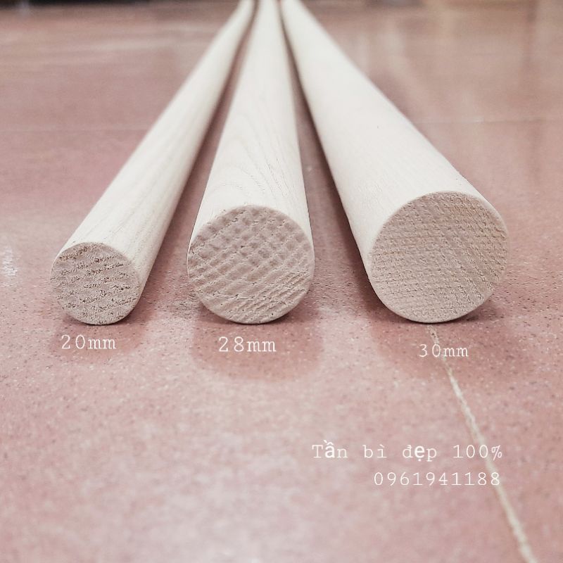Thanh Gỗ Tròn Treo Rèm Gỗ Tần Bì Dài 2m